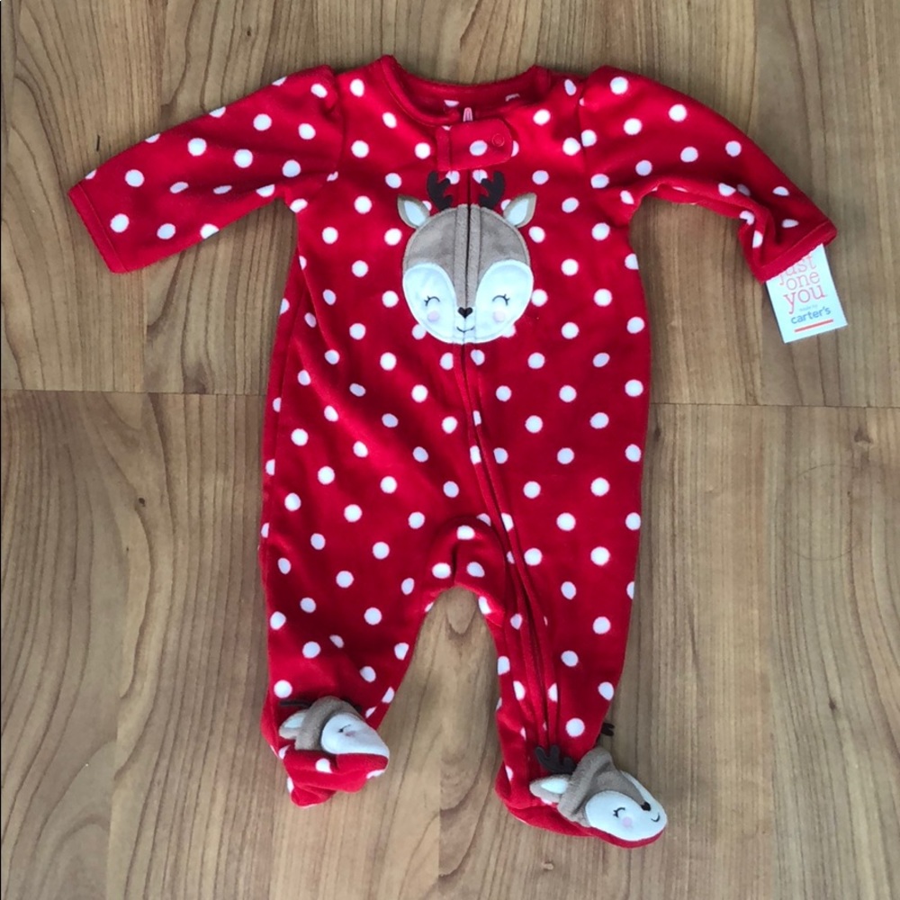 3/$15 NWT reindeer fleece pajamas 3M